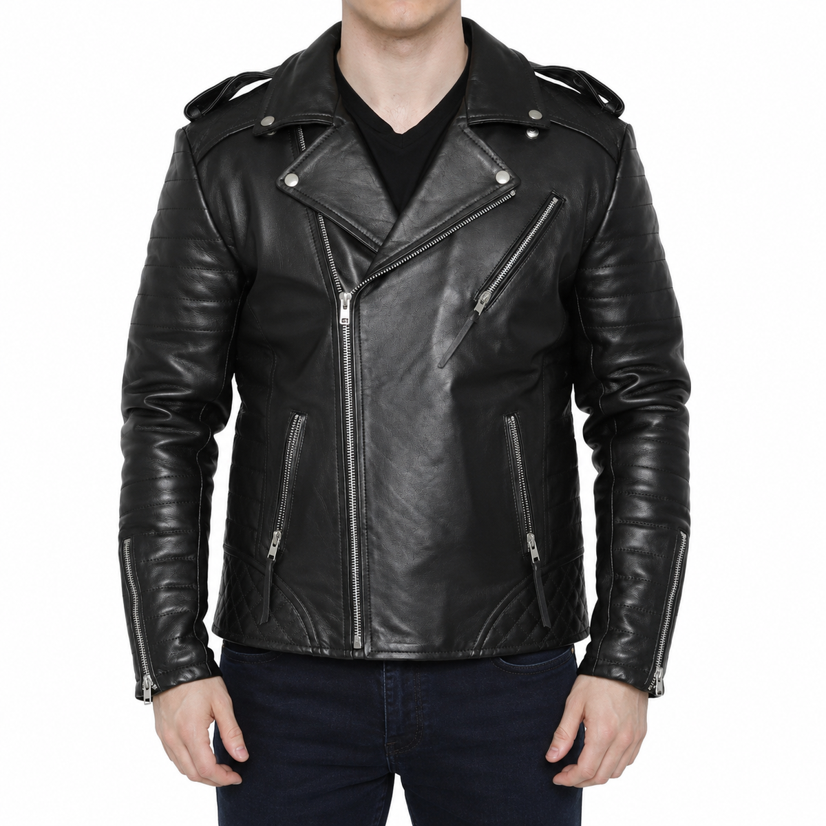Men’s Motorcycle Fashion Leather Jacket