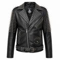 Men’s Spiked Leather Studded Jacket