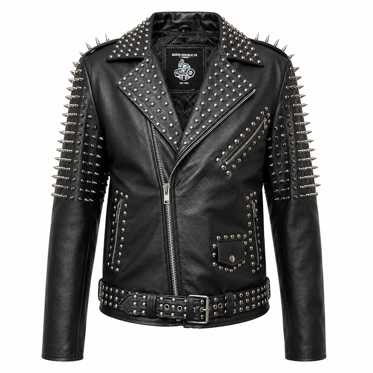 Men’s Spiked Leather Studded Jacket
