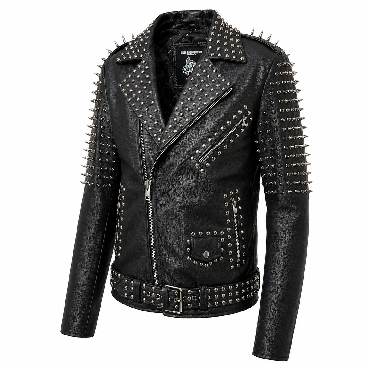Men’s Spiked Leather Studded Jacket