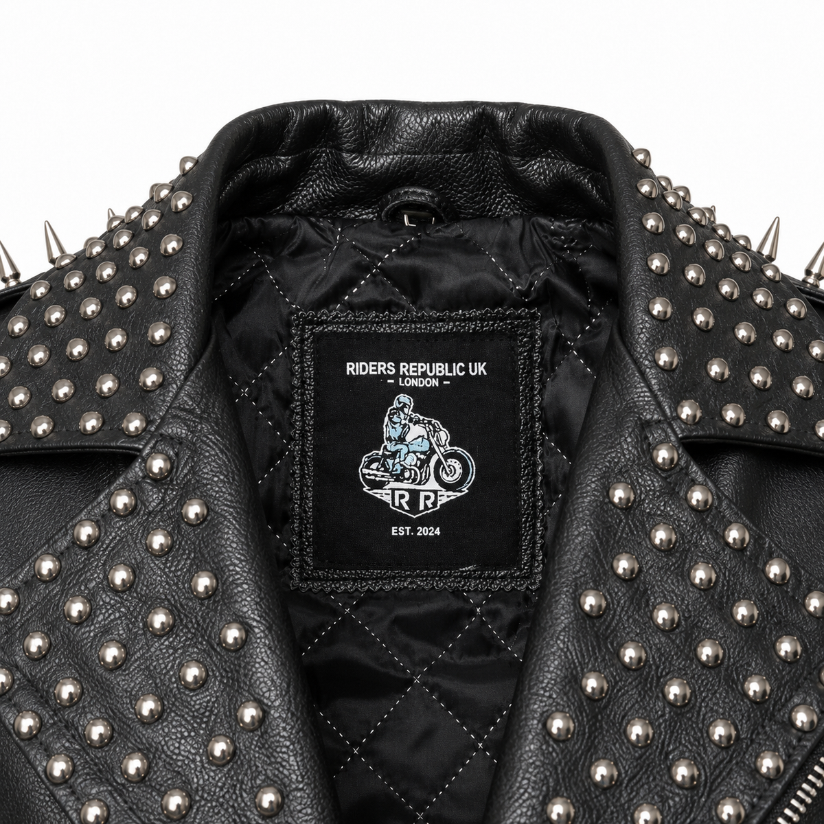 Men’s Spiked Leather Studded Jacket