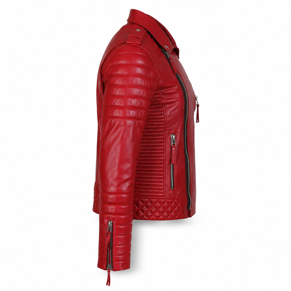 Men’s Supreme Red Biker Fashion Leather Jacket
