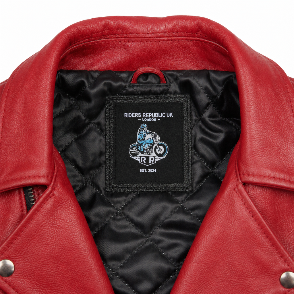 Men’s Supreme Red Biker Fashion Leather Jacket