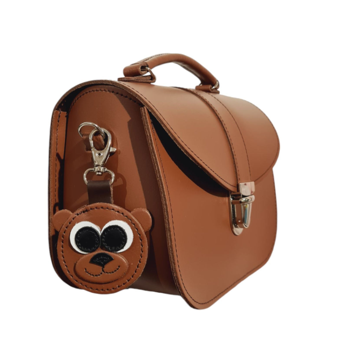 Brown Bear Handmade Leather Bag Charm