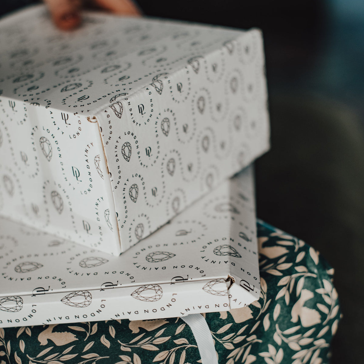 Gold or Silver Green Quartz Ring - Luna