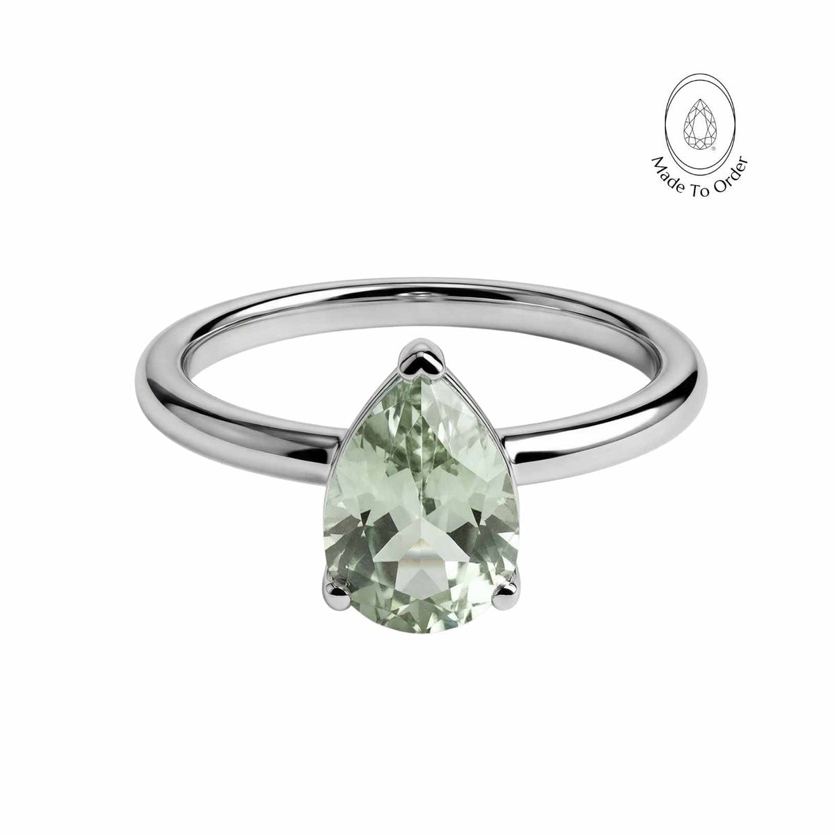 Gold or Silver Pear Amethyst Ring- Zinnia