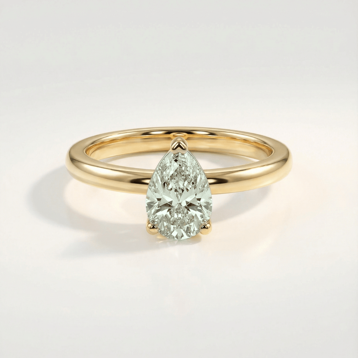 Gold or Silver Pear Amethyst Ring- Zinnia