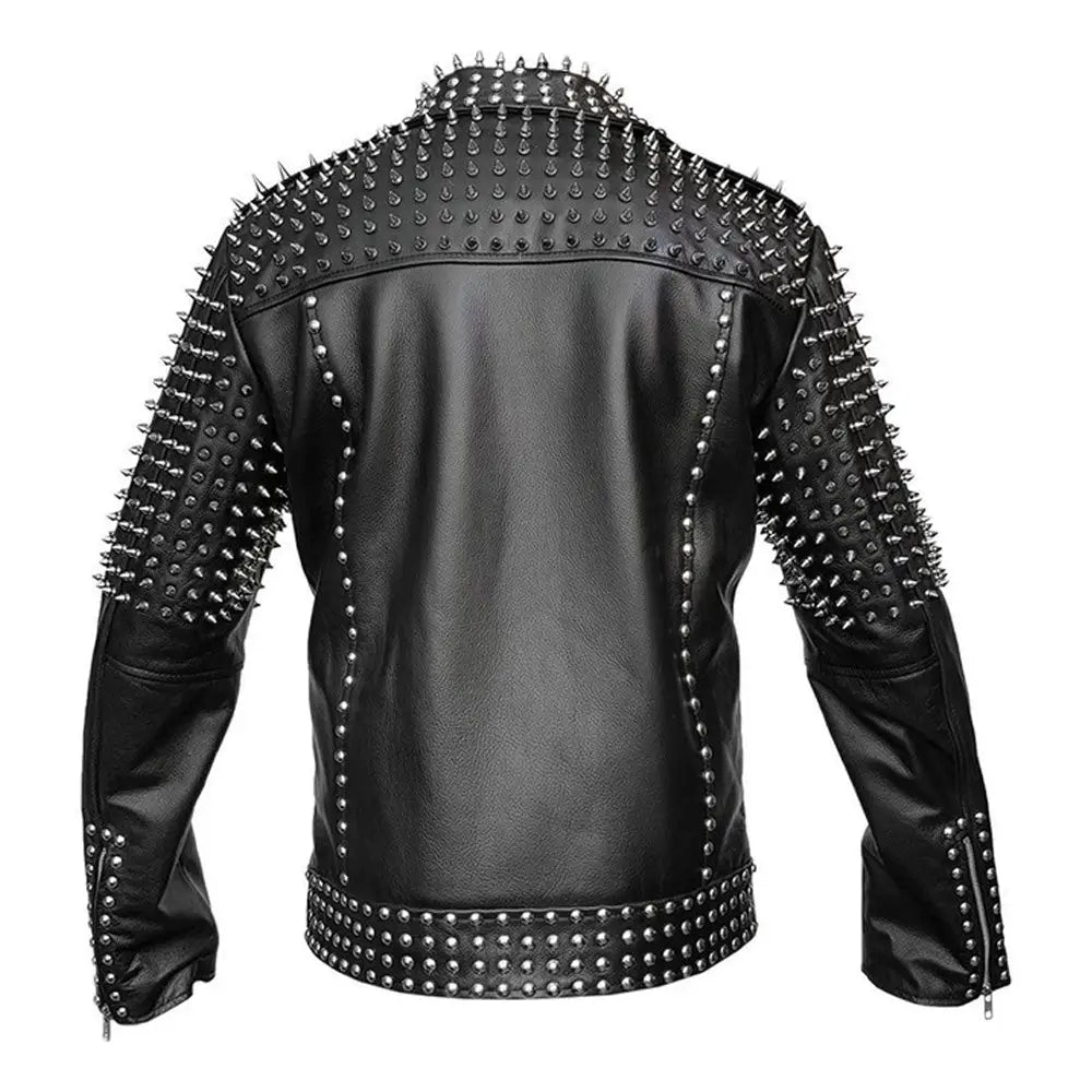 Men’s Spiked Leather Studded Jacket