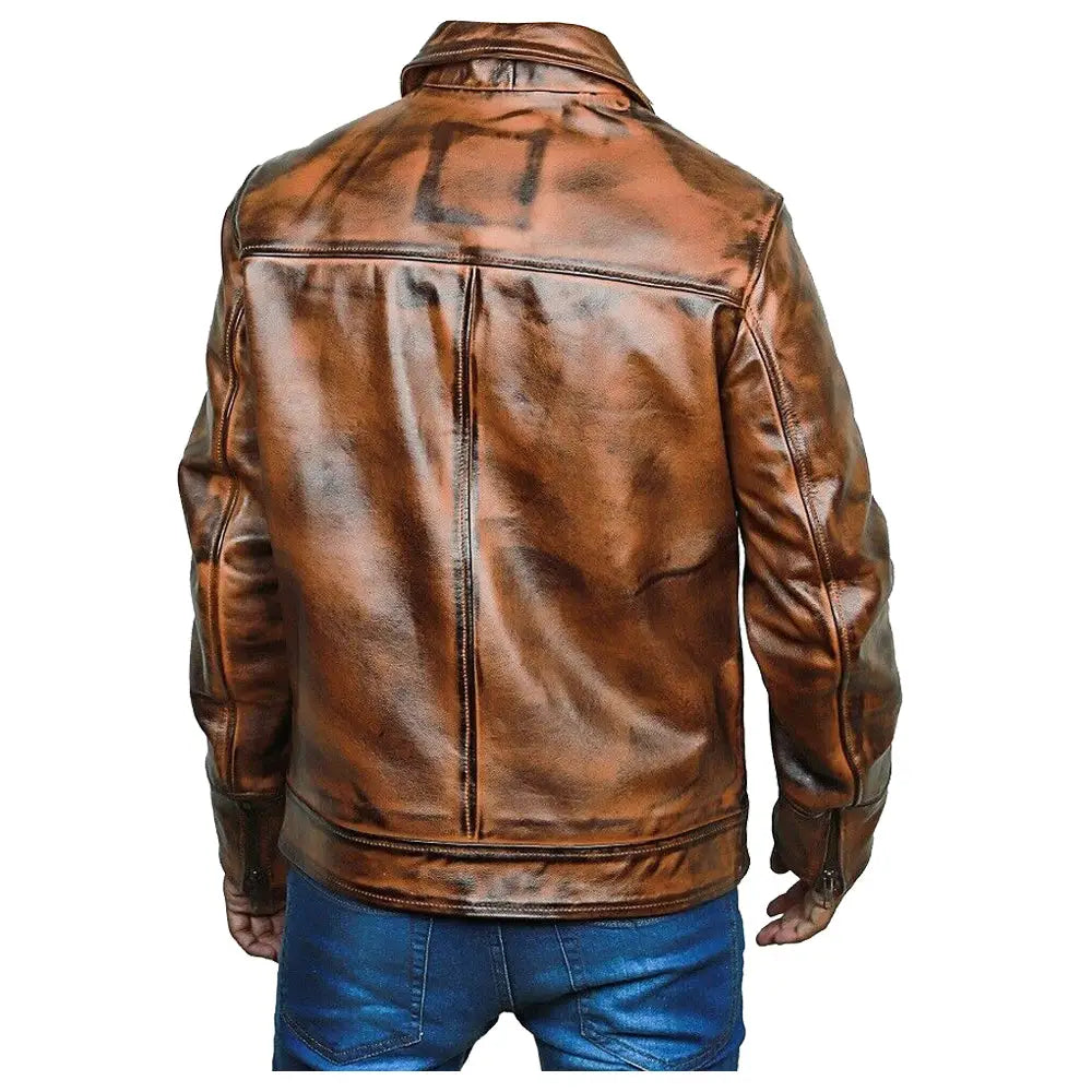 Men’s Waxed Leather Fashion Jacket