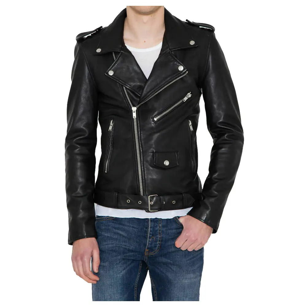 Men’s Classic Biker Leather Jacket