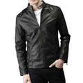 Men’s Studded Biker Tab Collar Leather Jacket