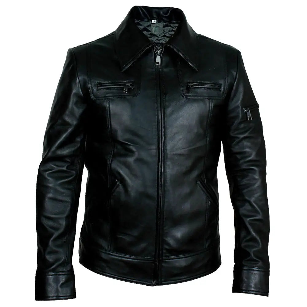 Men’s Buster Slim-Fit Leather Jacket