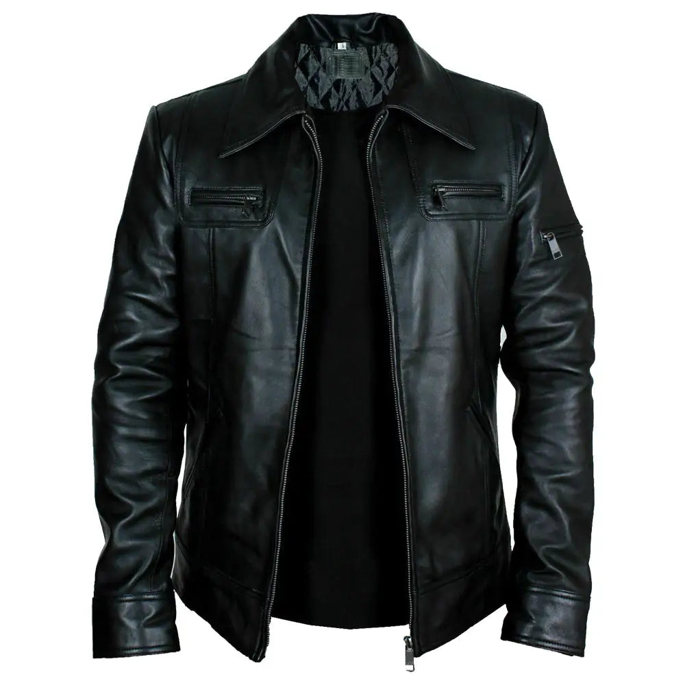 Men’s Buster Slim-Fit Leather Jacket