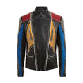 Men’s Multi-Color Leather Fashion Jacket