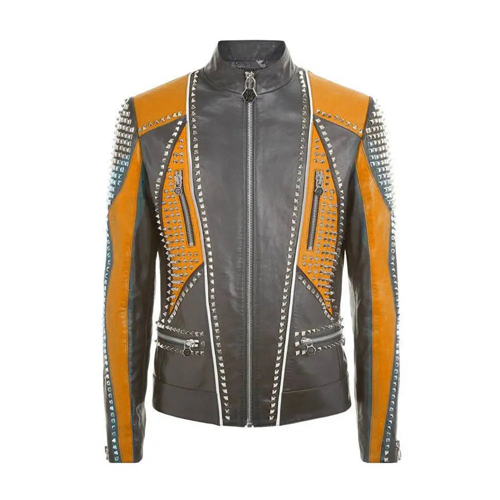 Men’s Multi-Color Leather Fashion Jacket