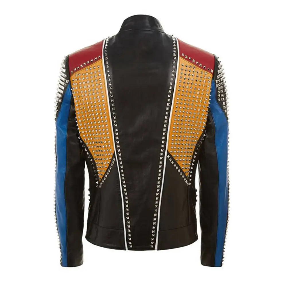 Men’s Multi-Color Leather Fashion Jacket