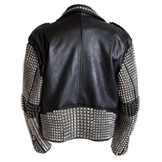 Men’s Punk Rock Studded Leather Jacket