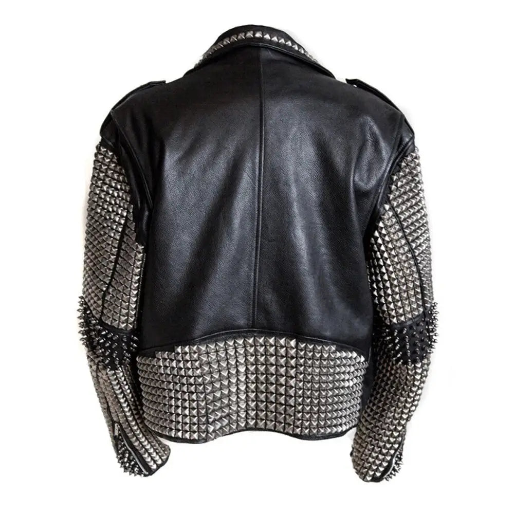Men’s Punk Rock Studded Leather Jacket