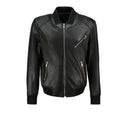 Men’s Black Leather Bomber Jacket