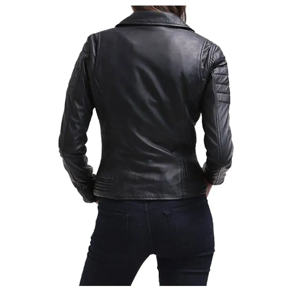 Women’s Slim-Fit Black Leather Jacket