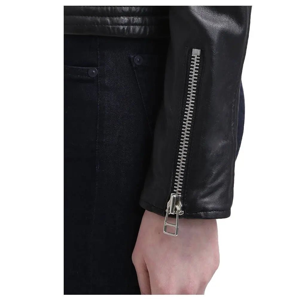 Women’s Slim-Fit Black Leather Jacket